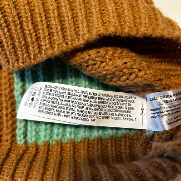 ENGLISH FACTORY (ANTHRO) MAXI CHECK, PUFFY SHORT SLEEVE, CHUNKY GUAGE SWEATER - Picture 4 of 5